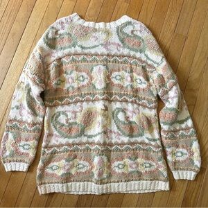 Express Vintage Womens Paisley Cotton Blend Sweater XS Oversize